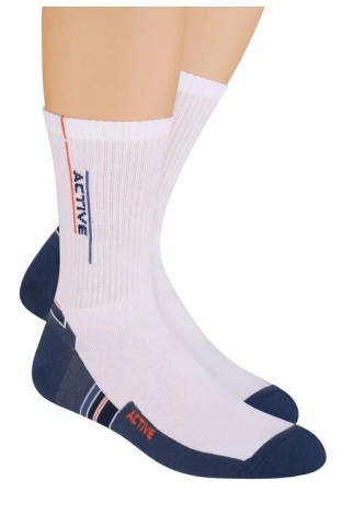 Sosete sport barbati - Steven S057-109 alb-jeans-active