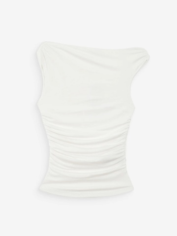 Top Vodia asimetric ivory cu drapaje - Img 6