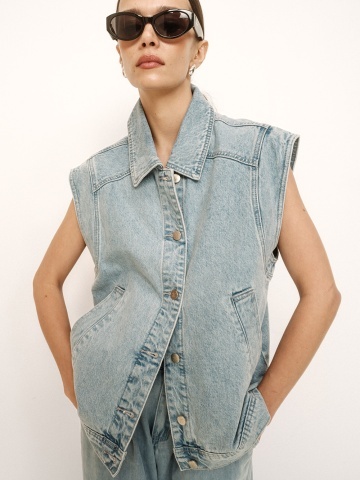 Vesta Vallonia skyblue oversize din denim - Img 9