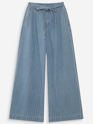 Blugi Pompon bleu baggy cu talie medie-inalta - Img 3