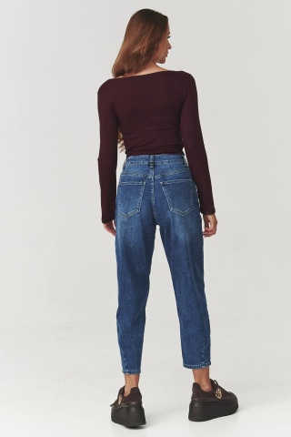 Bluza dama cu guler patrat, bordo - C10 - Img 3