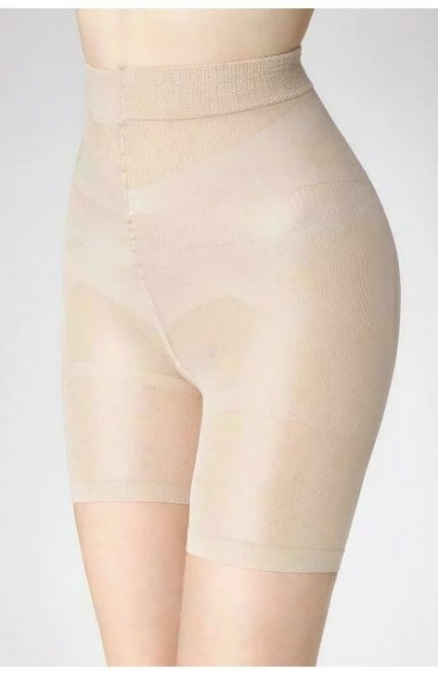 Chilot modelator (bermude) cu talie inalta - Marilyn Slim Body ecru, negru - Img 1