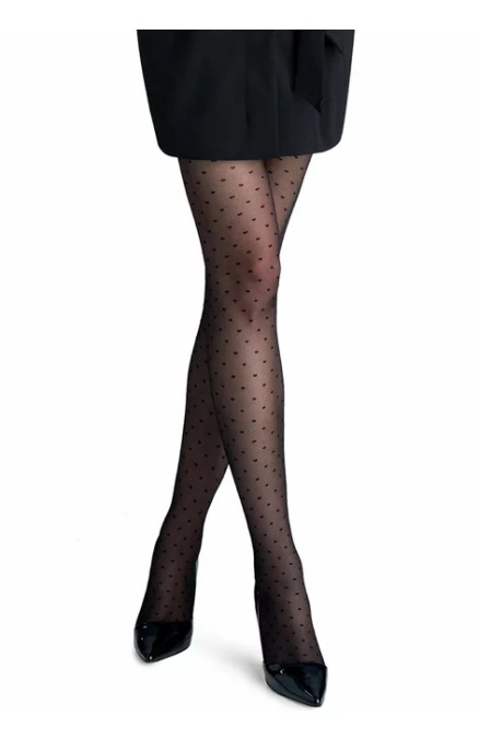 Dresuri subtiri cu model - Marilyn Flores 716, 20 DEN - negru, visone - Img 2