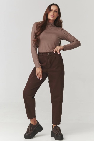Maleta dama cu guler semi inalt, cappuccino - C15 - Img 2