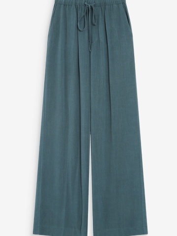 Pantaloni Raven verde petrol lejeri cu talie inalta - Img 6