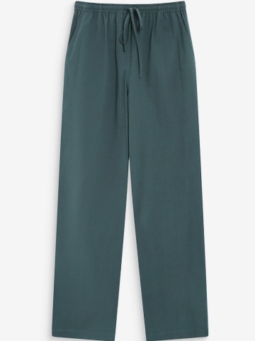 Pantaloni Rhode verde petrol drepti din bumbac cu talie ajustabila - Img 6