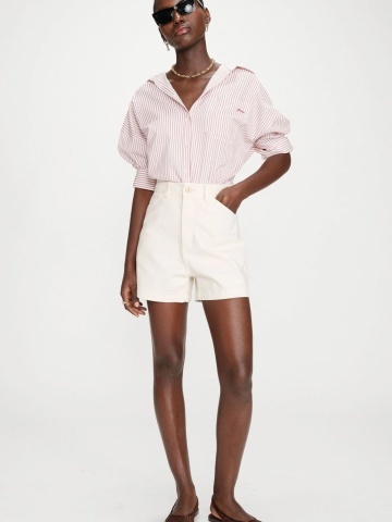 Pantaloni scurti Verne din denim ecru