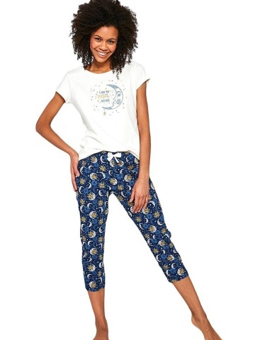 Pijama dama, 3 piese, 100% bumbac, Cornette W388-203 I love you - Img 3
