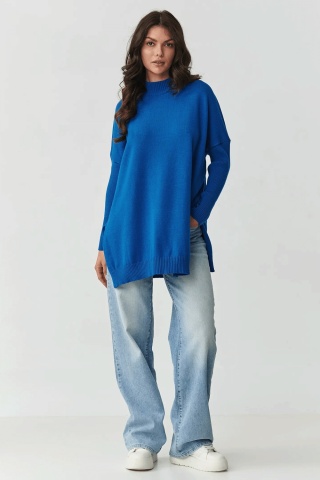 Pulover oversize albastru jeans - S164