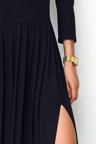 Rochie lunga cu guler inalt si slit - M503 - Img 4
