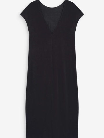 Rochie Peace gri antracit lunga lejera cu maneca scurta - Img 9