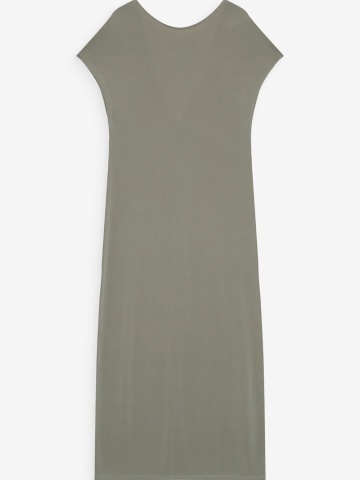 Rochie Peace kaki lunga lejera cu maneca scurta - Img 5