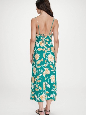 Rochie Velyssa verde turcoaz cu model floral - Img 4