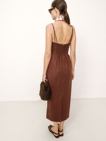 Rochie Veranys maro-ciocolatiu din in - Img 11