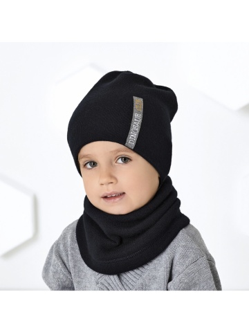 Set caciula si fular (reversibil) pentru baieti 1,5-4 ani - AJS 42-487 gri - Img 2
