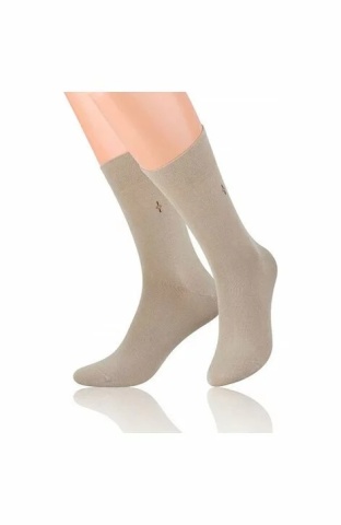 Sosete bumbac barbati, sosete cu logo pentru pantofi - Steven S056-022 bej
