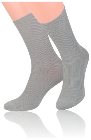 Sosete bumbac unisex, fara compresie, Steven S018-GRI, gri