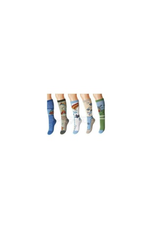 Sosete colorate 3/4 cu model pt baieti (LIN TOE) - Rewon 128-013