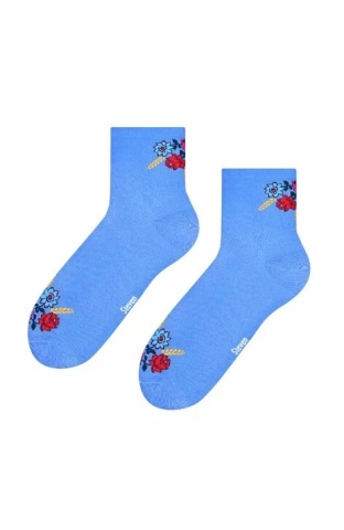 Sosete dama cu model folk - Steven S118K030 blue - Img 2