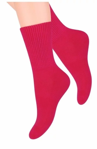 Sosete dama - sosete flausate pe talpa - Steven S127-06 roz fucsia