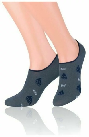 Sosete scurte unisex, invizibile, model barca - Steven S070-07V grafit
