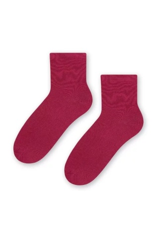 Sosete simple din bumbac pentru dama - Steven S037-058 roz inchis
