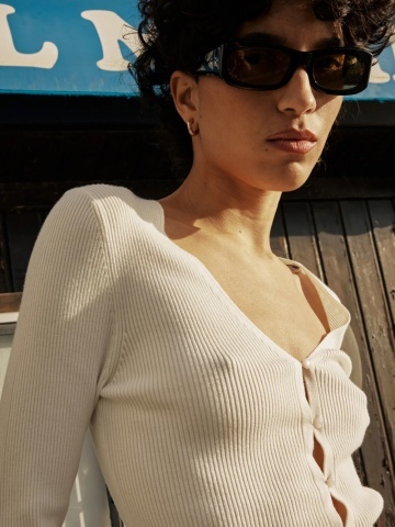 Top Volage ivory tip cardigan din tricot - Img 10