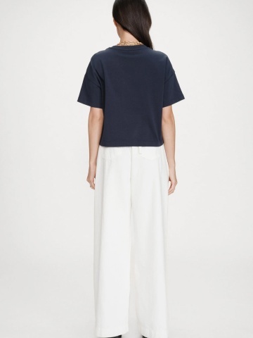 Top Voss oversize din bumbac navy blue - Img 4