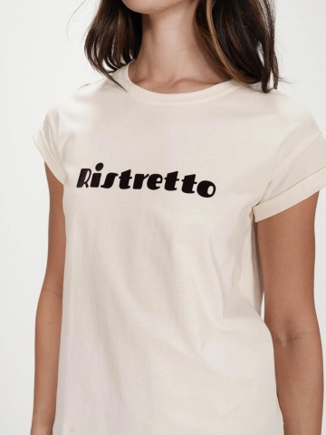 Tricou chocolate Vico din bumbac cu mesaj Ristretto - Img 2