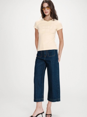 Tricou dama Valerio vanilie din bumbac - Img 2