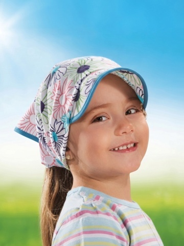 Bandana cu cozoroc pentru fete 2-12 ani, 100% bumbac - AJS 26-174 alb