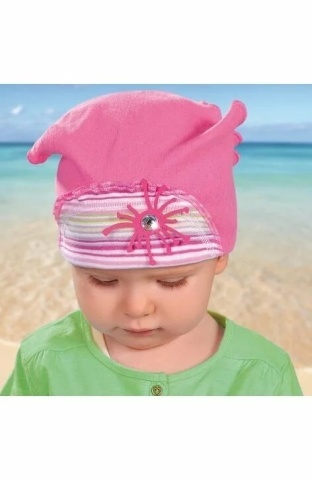 Bandana din bumbac pentru fetite 6-24 luni - AJS 28-149 mov, fucsia, alb, lila