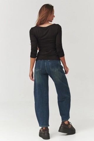 Bluza dama cu guler patrat, neagra - C10 - Img 3