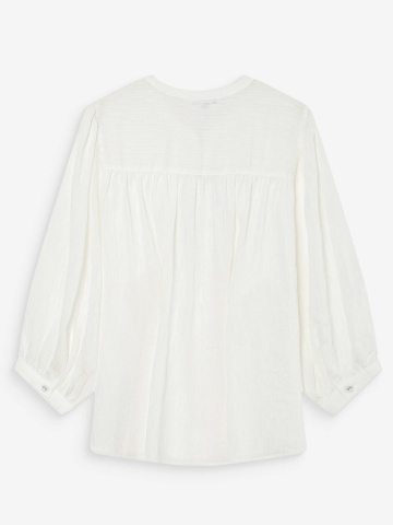 Bluza Vanille ivory lejera cu maneci usor bufante - Img 7
