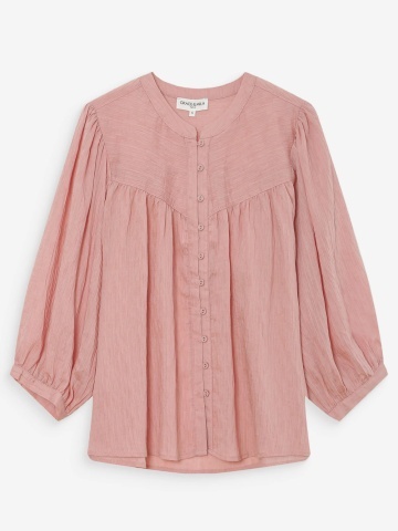 Bluza Vanille roz lejera cu maneci usor bufante - Img 7