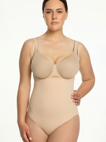 Body modelator bej fara cusaturi, open bust - Julimex