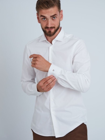 Camasa premium barbati, 100% bumbac, regular fit - FRONTERA - alb - Img 1