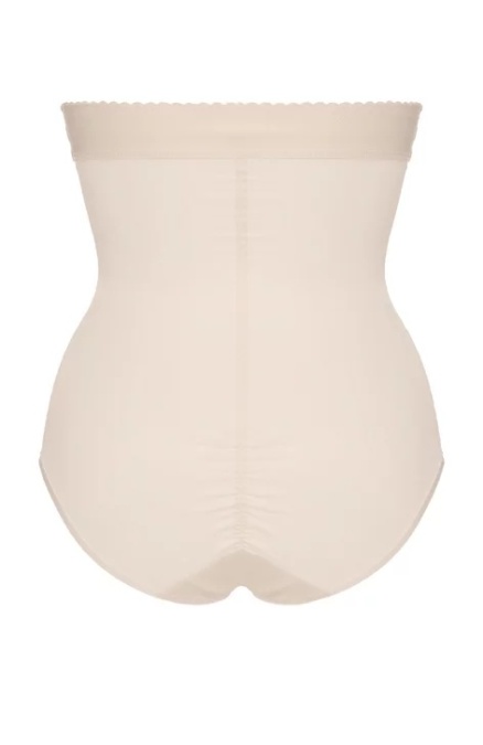 Chilot modelator cu talie inalta, banda silicon - Mitex Satin bej, negru - marimi S-2XL - Img 1