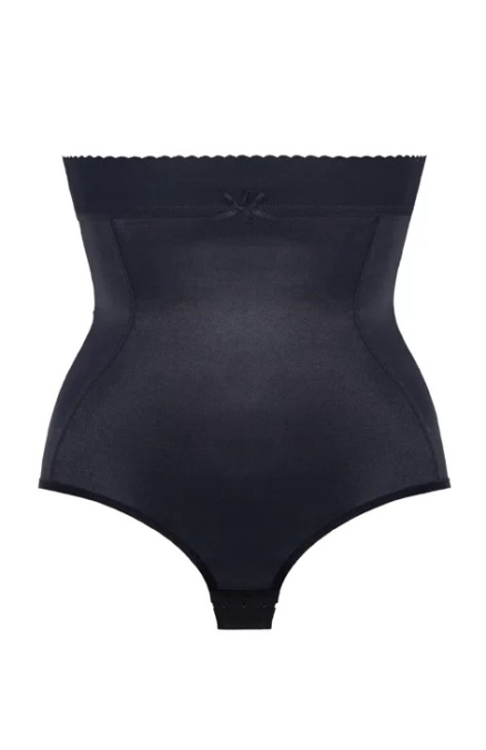 Chilot modelator cu talie inalta, banda silicon - Mitex Satin bej, negru - marimi S-2XL - Img 2