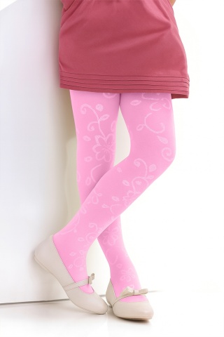 Ciorapi cu model pentru fetite, 80 DEN - Knittex Bianka - Img 4