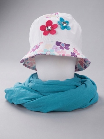 Esarfa 100% bumbac pentru fete - AJS 26-168 turcoaz, roz, fucsia, gri, corai - Img 2