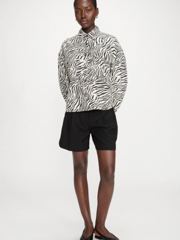 Jacheta-camasa Vana oversize din bumbac cu imprimeu zebra - Img 5