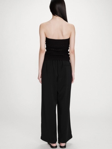 Pantaloni Noblesse negri wide-leg cu talie medie-inalta - Img 4