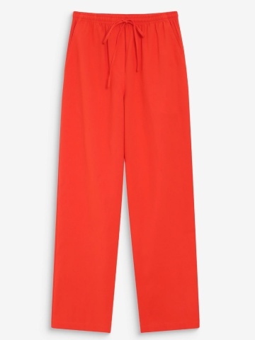 Pantaloni Rhode sanguine drepti din bumbac cu talie ajustabila - Img 6