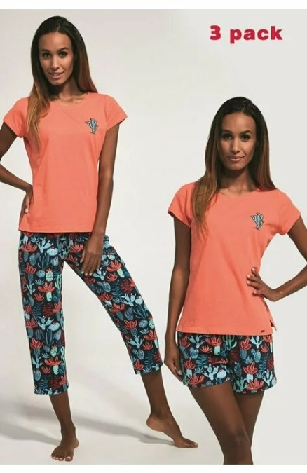 Pijama dama, 3 piese, 100% bumbac, Cornette W665-173 - Img 1