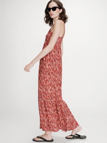 Rochie de vara Venicia cu imprimeu rosu sanguine - Img 3