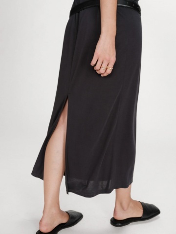 Rochie Peace gri antracit lunga lejera cu maneca scurta - Img 6