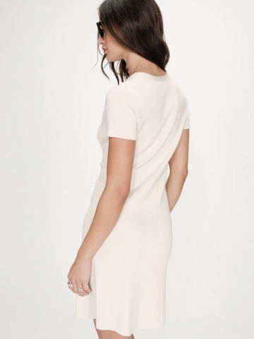 Rochie Venezuela ecru din tricot moale - Img 5