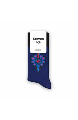 Sosete barbati cu model folk - Steven S118M002 granat - Img 4
