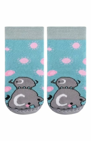 Sosete cu talpa piele pentru fetite - Marilyn Home Socks - Img 3